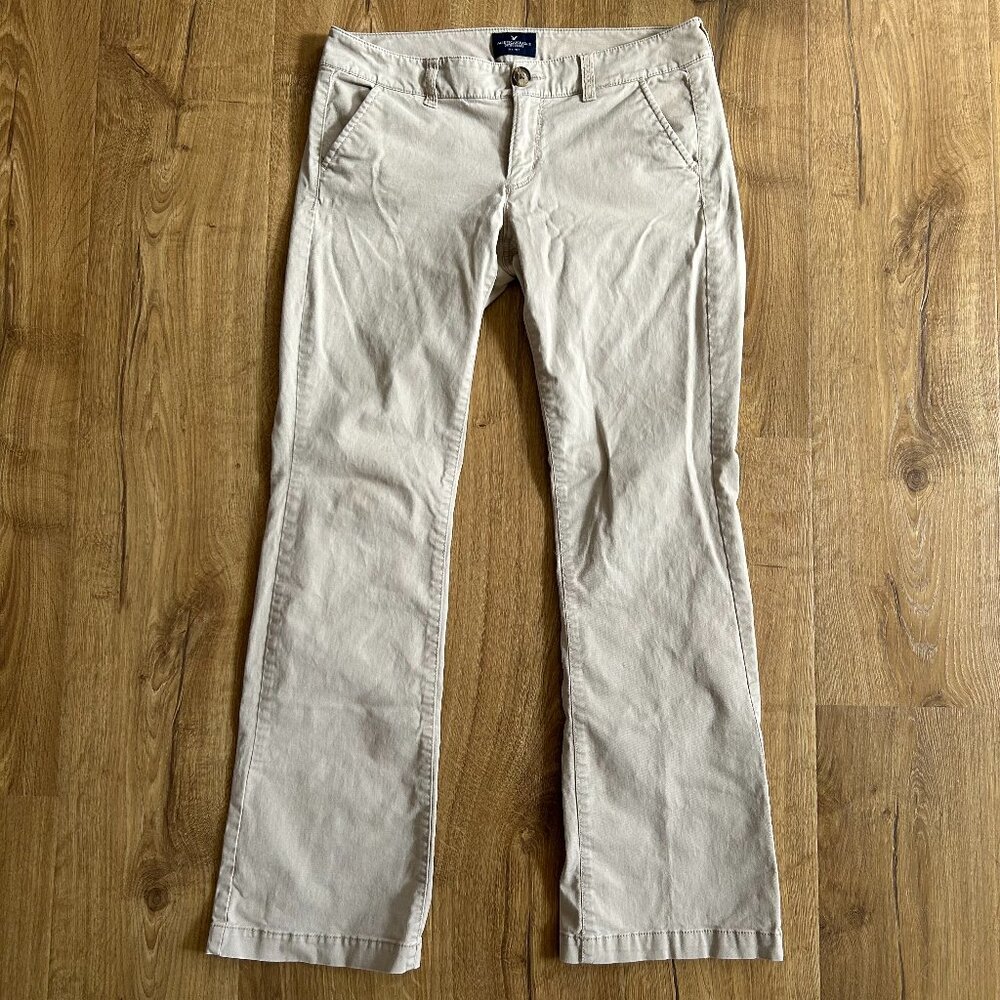 American Eagle Women’s Size 6 Kick Boot Stretch Khaki Pants Casual